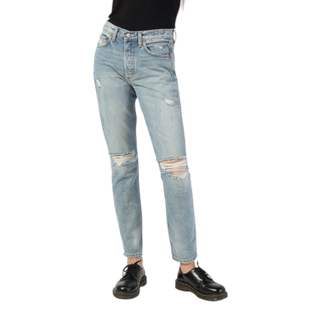 BOYISH Billy Easy Rider Ripped Distressed High Waist Ankle Jeans Size 28